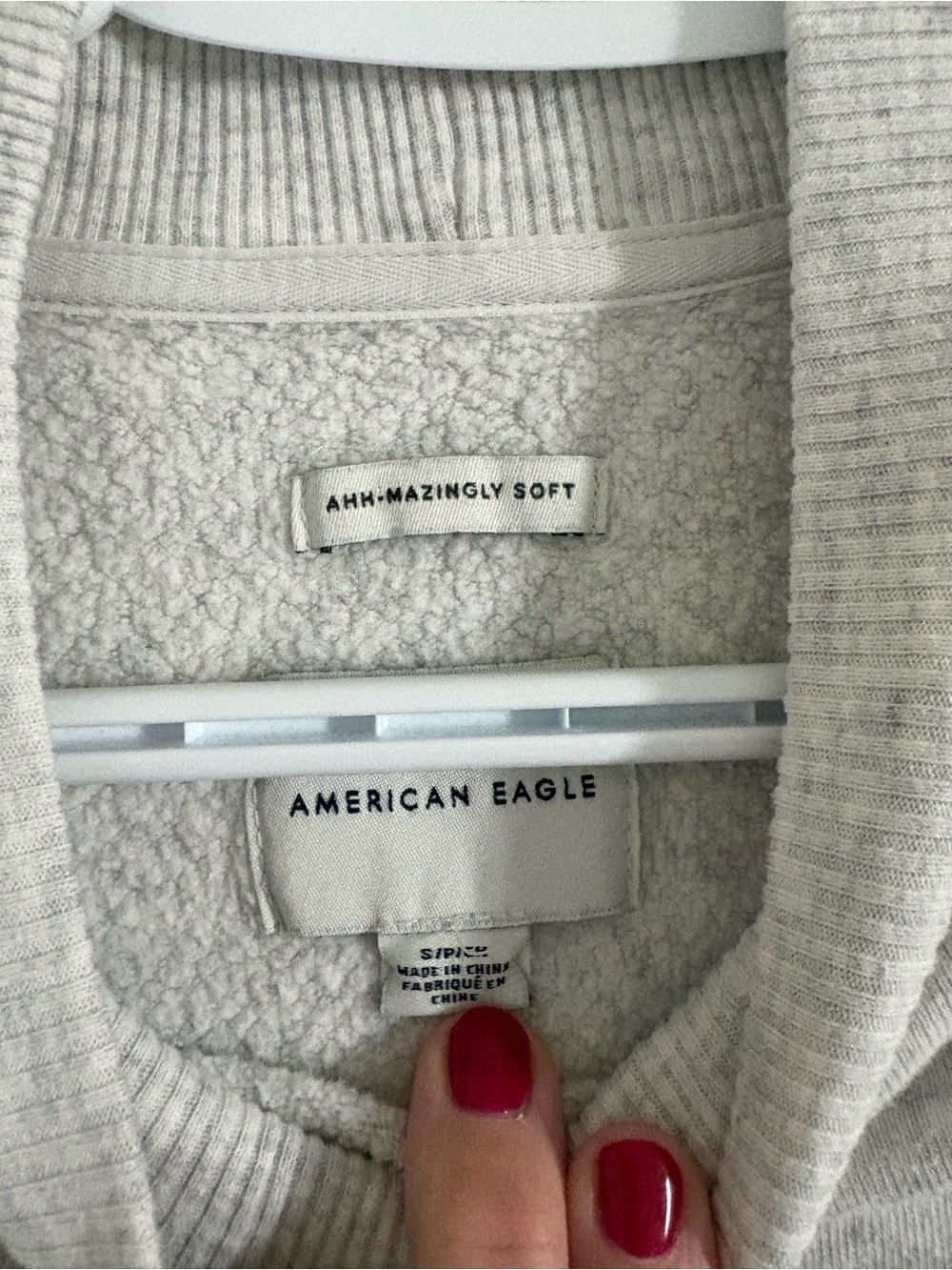 American Eagle Outfitters Heather Oatmeal Mock Neck Sweater - Picture 4 of 5